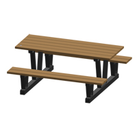 Recycled Plastic Outdoor Picnic Tables, 72" L x 60-5/16" W, Redwood Les Distributions ICE