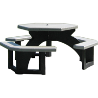 Tables de pique-nique hexagonales en plastique recycl&eacute;, 78" lo x 78" la, Gris Les Distributions ICE