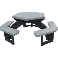 Tables de pique-nique hexagonales en plastique recycl&eacute;, 78" lo x 78" la, Gris Les Distributions ICE