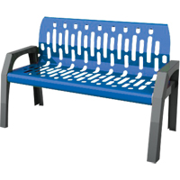 Stream Benches, Steel, 48" L x 25" W x 34" H, Blue Les Distributions ICE