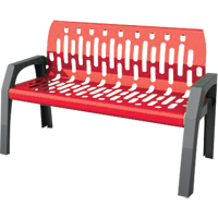 Stream Benches, Steel, 48" L x 25" W x 34" H, Red Les Distributions ICE