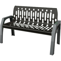 Stream Benches, Steel, 48" L x 25" W x 34" H, Black Les Distributions ICE