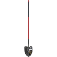 Pro Round Point Shovel, Tempered Steel Blade, Fibreglass, Straight Handle Les Distributions ICE
