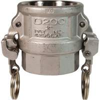 EZ Boss-Lock Cam & Groove Coupler, Stainless Steel, Type D, 1", Female NPT, 250 PSI Les Distributions ICE