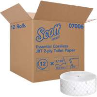 Papier hygi&eacute;nique Scott Essential, Rouleau G&eacute;ant/Sans rouleau central, 2 Pli, Longueur 1150', Blanc Les Distributions ICE