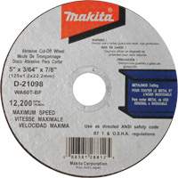 Thin Kerf Cut-Off Wheel, 5" x 3/64", 7/8" Arbor, Type 1, Aluminum Oxide, 12200 RPM Les Distributions ICE