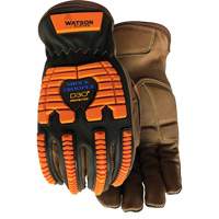 Drill Sergeant Impact Gloves, Large, Grain Leather Palm, Slip-On Cuff Les Distributions ICE