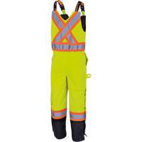 5041BB Waterproof Quilted Bib Pants, Polyester, Large, High Visibility Lime-Yellow Les Distributions ICE