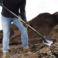 Pro Square Point Shovel, Fibreglass, Tempered Steel Blade, Straight Handle, 48" Long Les Distributions ICE