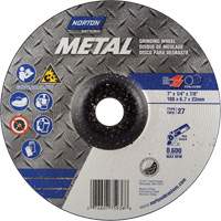 Depressed Centre Metal Grinding Wheels, 7" x 1/4", 7/8" Arbor, Aluminum Oxide, Type 27 Les Distributions ICE