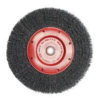 Economy Crimped Wire Wheel Brushes - Narrow Face, 8" Dia., 0.014 Fill, 2" Arbor Les Distributions ICE