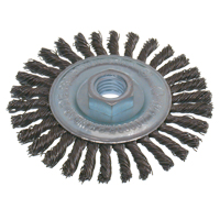 Economy High Speed Stringer Bead Knot Wire Wheel Brush, 5" Dia., 0.02" Fill, 5/8"-11 Arbor, Steel Les Distributions ICE