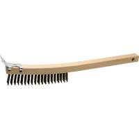 Brosse de nettoyage avec racloir, Acier, 3 x 19 rangs de fils, Longueur 13" Les Distributions ICE