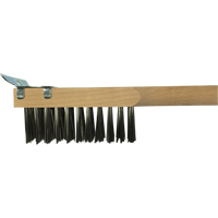 Brosse de nettoyage avec racloir, Acier inoxydable, 3 x 10 rangs de fils, Longueur 20" Les Distributions ICE