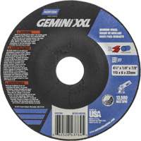 Gemini XXL Grinding Wheel, 4-1/2" x 1/4", 7/8" Arbor, Aluminum Oxide, Type 27 Les Distributions ICE