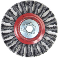 Full Cable Twist Wire Wheel, 4" Dia., 0.02" Fill, 5/8"-11 Arbor, Steel Les Distributions ICE