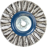 Full Cable Twist Wire Wheel, 4" Dia., 0.02" Fill, 5/8"-11 Arbor, Stainless Steel Les Distributions ICE