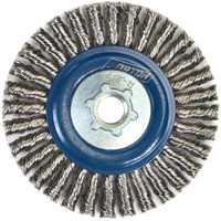 Stringer Bead Knot Wire Brush For Angle Grinders, 4" Dia., 0.02" Fill, 5/8"-11 Arbor, Stainless Steel Les Distributions ICE
