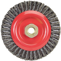 Stringer Bead Knot Wire Brush For Angle Grinders, 5" Dia., 0.02" Fill, 5/8"-11 Arbor, Steel Les Distributions ICE