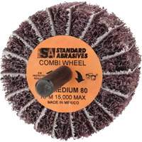 Standard Abrasives Buff and Blend Combi-Wheel 898001, 2" Dia. x 1" W, 1/4" Arbor, Aluminum Oxide Les Distributions ICE