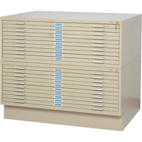 Classeurs en acier pour plans, 10 Tiroirs, 46-3/8" la x 35-3/8" p x 16-1/2" h Les Distributions ICE