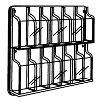 Literature Displays, Wall Mount, 9 Slots, Plastic, 30" W x 2" D x 36-7/8" H Les Distributions ICE
