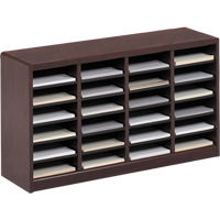 E-Z Stor&reg; Literature Organizer, Stationary, 24 Slots, Wood, 40" W x 11-3/4" D x 23" H Les Distributions ICE