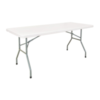Folding Table, Rectangular, 72" L x 30" W, Polyethylene, White Les Distributions ICE