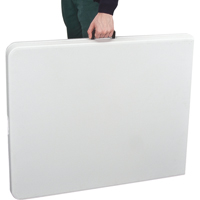 Fold-in-Half Table, Rectangular, 72" L x 30" W, Polyethylene, White Les Distributions ICE