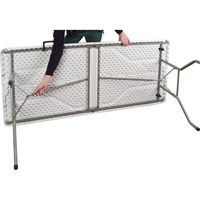 Fold-in-Half Table, Rectangular, 72" L x 30" W, Polyethylene, White Les Distributions ICE