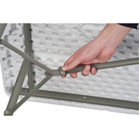 Fold-in-Half Table, Rectangular, 72" L x 30" W, Polyethylene, White Les Distributions ICE