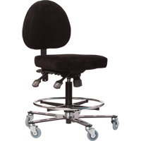 TF180 Welding Grade Ergonomic Stools, Suede, Black, 300 lbs. Capacity Les Distributions ICE
