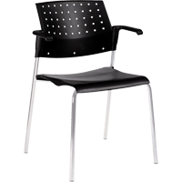Stacking Chairs, Plastic, 33" High, 300 lbs. Capacity, Black Les Distributions ICE