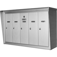 Single Deck Mailboxes, Wall -Mounted, 16" x 5-1/2", 8 Doors, Aluminum Les Distributions ICE