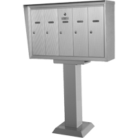 Single Deck Mailboxes, Pedestal -Mounted, 16" x 5-1/2", 8 Doors, Aluminum Les Distributions ICE