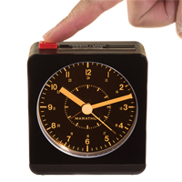 Desk Alarm Clock, Analog, Battery Operated, 3.5" W x 1.5" D x 3.75" H, Black Les Distributions ICE