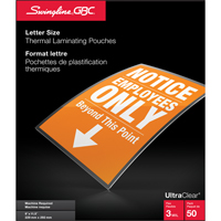 Swingline UltraClear Laminating Letter Pouches Les Distributions ICE