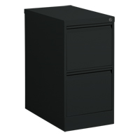 Vertical Filing Cabinet, Steel, 2 Drawers, 15-1/7" W x 25" D x 29" H, Black Les Distributions ICE