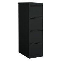 Vertical Filing Cabinet, Steel, 4 Drawers, 15-1/7" W x 25" D x 52" H, Black Les Distributions ICE