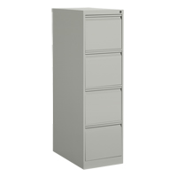 Vertical Filing Cabinet, Steel, 4 Drawers, 15-1/7" W x 25" D x 52" H, Grey Les Distributions ICE