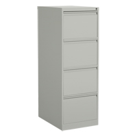Vertical Filing Cabinet, Steel, 4 Drawers, 18-1/7" W x 25" D x 52" H, Grey Les Distributions ICE