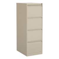 Vertical Filing Cabinet, Steel, 4 Drawers, 18-1/7" W x 25" D x 52" H, Beige Les Distributions ICE