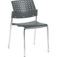 Chaises sans accoudoirs empilables, Plastique, Hauteur 33", Capacit&eacute; 300 lb, Gris Les Distributions ICE