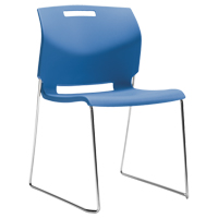 Chair, Plastic, 32-1/2" High, 300 lbs. Capacity, Blue Les Distributions ICE