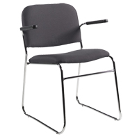 Chair, Fabric, 30" High, 200 lbs. Capacity, Black Les Distributions ICE