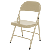 Folding Chair, Steel, Beige, 300 lbs. Weight Capacity Les Distributions ICE