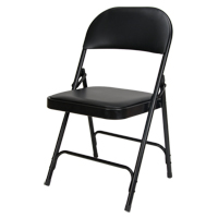 Vinyl Padded Folding Chair, Steel, Black, 300 lbs. Weight Capacity Les Distributions ICE