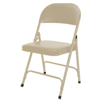 Vinyl Padded Folding Chair, Steel, Beige, 300 lbs. Weight Capacity Les Distributions ICE