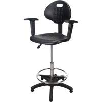 Heavy-Duty Ergonomic Stool with Adjustable Arm Rests, Stationary, Adjustable Height, 250 lbs. Capacity Les Distributions ICE
