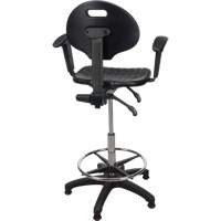 Heavy-Duty Ergonomic Stool with Adjustable Arm Rests, Stationary, Adjustable Height, 250 lbs. Capacity Les Distributions ICE